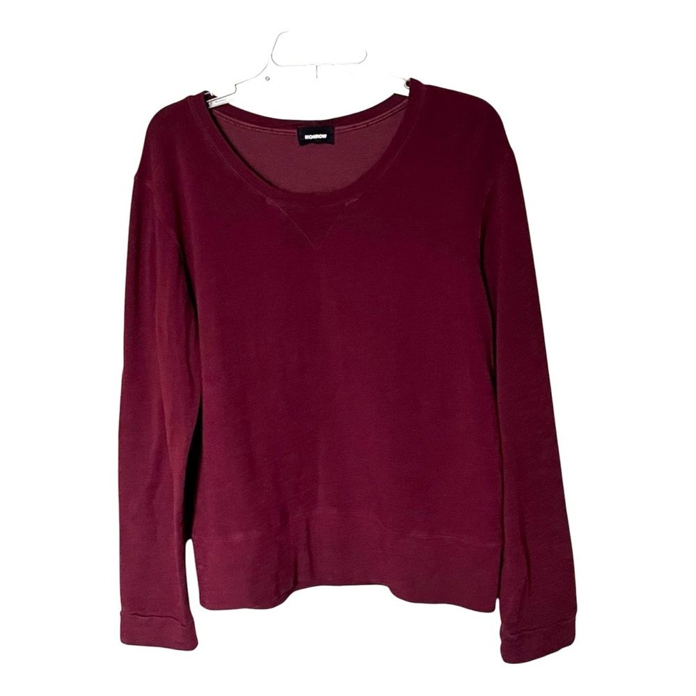 Monrow Ruby/Maroon Super Soft Crewneck Sweatshirt Size Xl Style Ht087aft